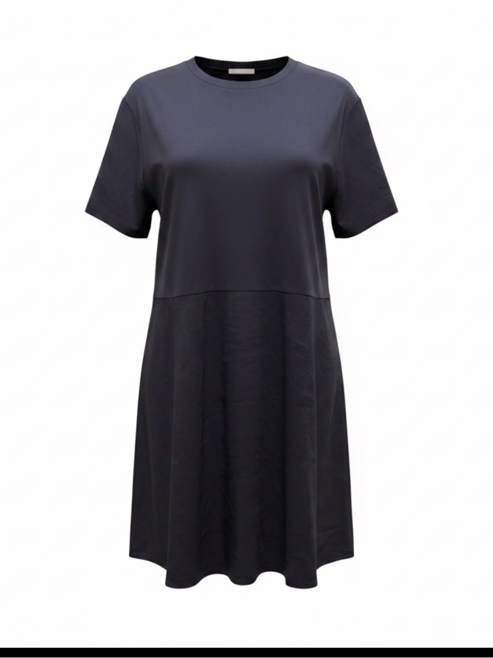 Theory Tier T Dr ECO Crunch Navy Short-Sleeve Tee Dress With Pockets SZ M